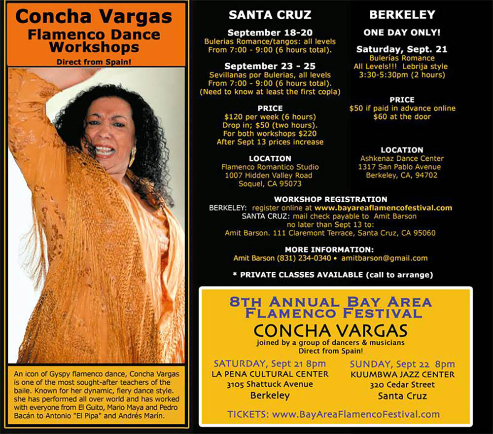 Concha Vargas –Santa Cruz & Berkeley California 2013 flyer
