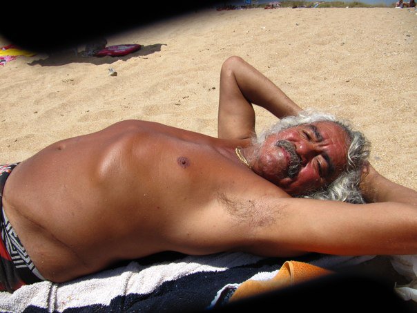 Freddie enjoying the beach