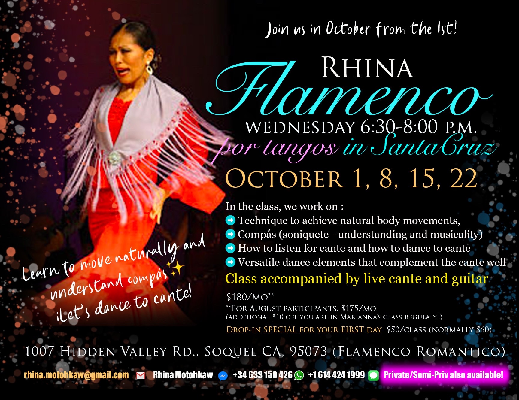 Rhina flamenco dance class october 2025